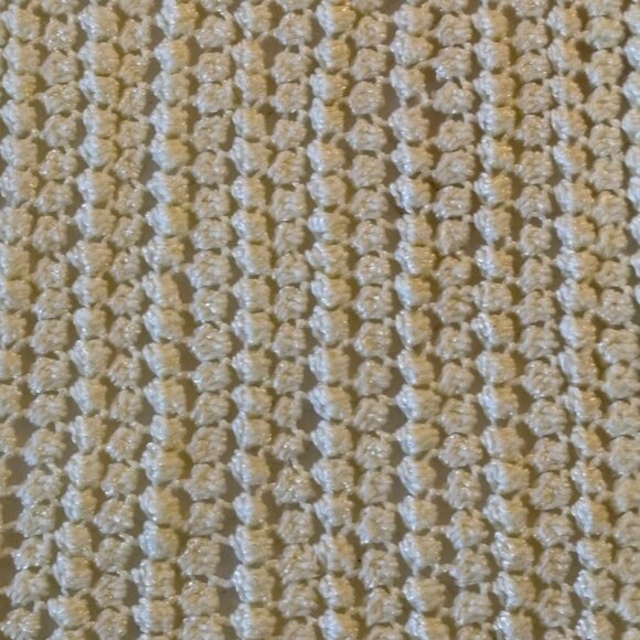 Handmade Crochet Blanket Soft Yellow White Border Rectangle Baby Crib Throw - Picture 3 of 5